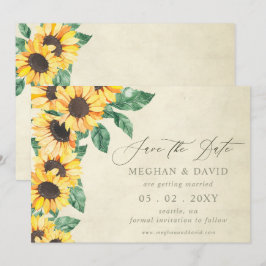 Anuncio Elegant Sunflowers Garden Floral Save the Date