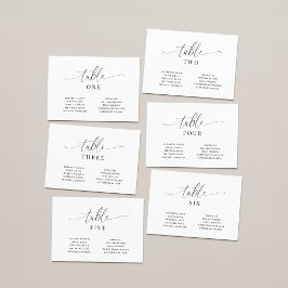 Anuncio Elegant Wedding Table Number Seating Chart Cards