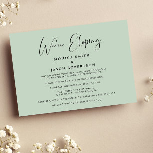 Anuncio Elegant We're Eloping Sage Wedding Reception