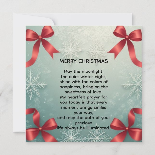 Anuncio Elegant Winter Snowflake Frame with Red Bows (Anverso)