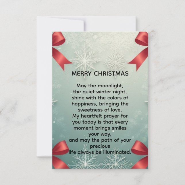 Anuncio Elegant Winter Snowflake Frame with Red Bows (Anverso)