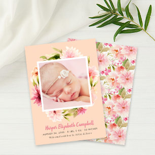 Anuncio Elegante bebé floral rosada foto bebé bebé bebé na