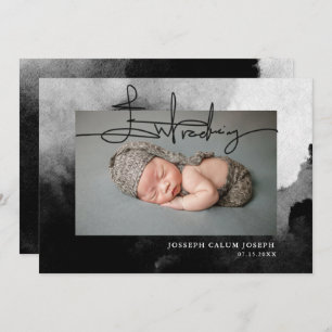 Anuncio Elegante blanco negro presentando guión de foto be