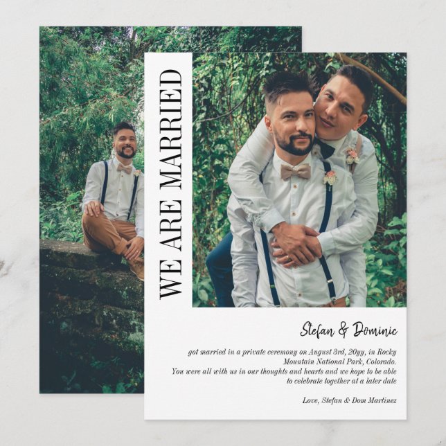Anuncio Elegante Boda de ceremonias privadas fotográficas (Anverso / Reverso)