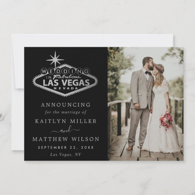 Anuncio Elegante Boda de Destino de Las Vegas (Anverso)