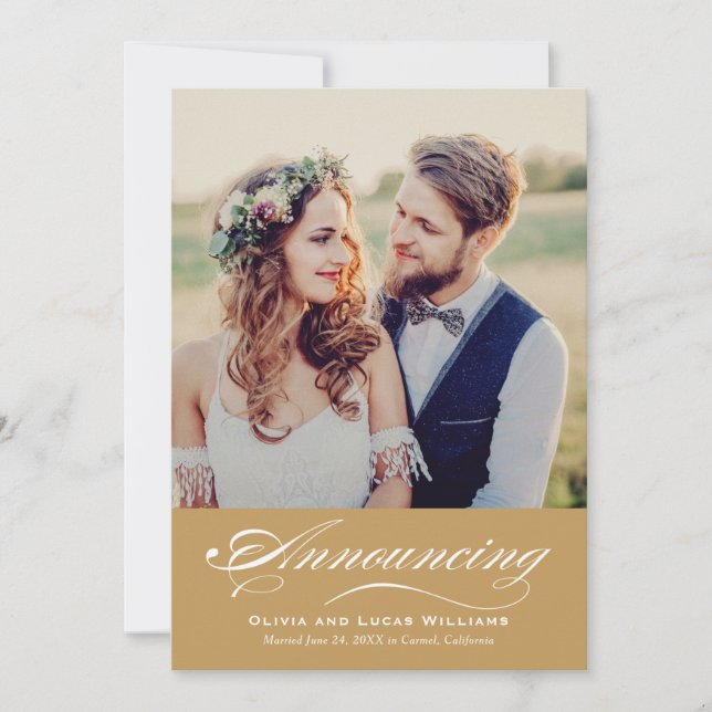 Anuncio Elegante Boda de escritura de Cognac (Anverso)