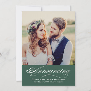 Anuncio Elegante Boda de escritura verde