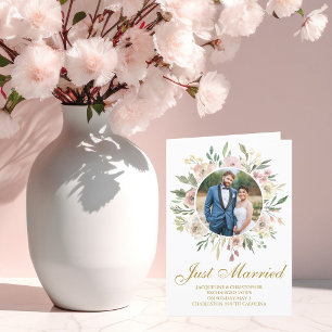 Anuncio Elegante Boda de fotografía floral de oro rosado r