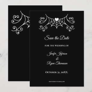 Anuncio Elegante boda en blanco y negro, guárdala la fecha