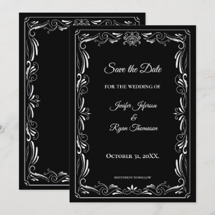 Anuncio Elegante boda en blanco y negro para guardar la fe