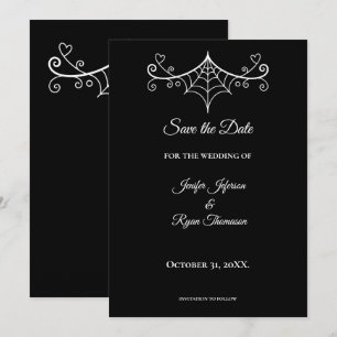 Anuncio Elegante boda en negro y blanco, guarde la fecha