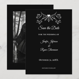 Anuncio Elegante boda en negro y blanco para guardar la fe