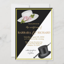 Elegante Boda floral blanco y negro