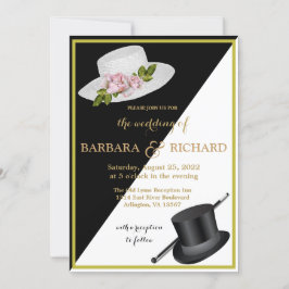 Anuncio Elegante Boda floral blanco y negro