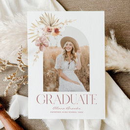 Anuncio Elegante Boho Watercolor Floral | Graduación fotog