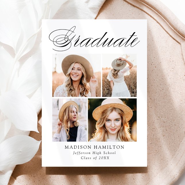 Anuncio Elegante caligrafía 4 Graduación fotográfica (Subido por el creador)