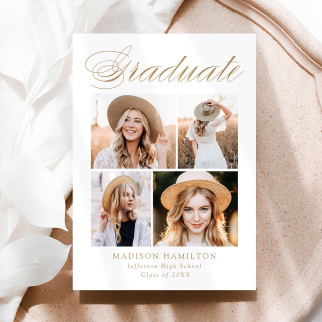 Anuncio Elegante caligrafía de oro 4 Graduación fotográfic (Subido por el creador)