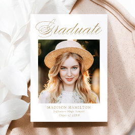 Anuncio Elegante Caligrafía de Oro Graduación de Foto