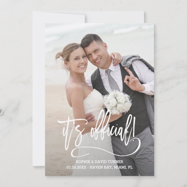 Anuncio Elegante caligrafía Es Boda oficial (Anverso)