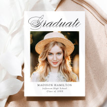 Elegante Caligrafía Foto Graduación
