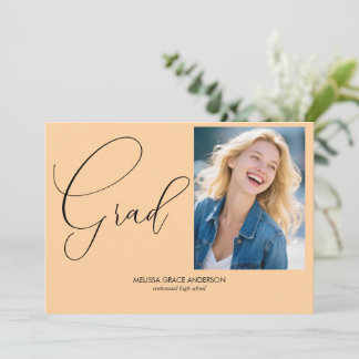 Anuncio Elegante caligrafía Graduación de foto única
