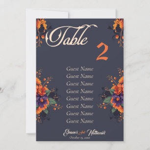 Anuncio Elegante carta de asientos de mesa individual en 3