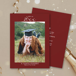 Anuncio Elegante Clase Borgoña de Graduación 2024 Foto