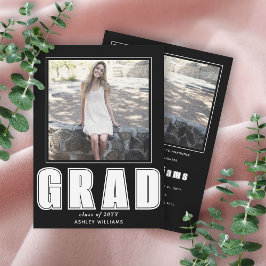 Anuncio Elegante clase GRAD en blanco y negro de 2025 foto