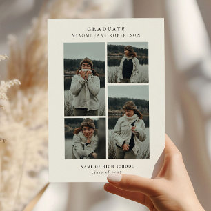 Anuncio Elegante collage de 4 fotos para graduación 