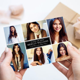 Anuncio Elegante Collage de fotos de graduación en blanco 