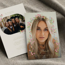 Anuncio elegante dainty floral archipiélago foto graduació