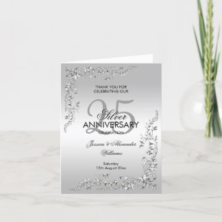 Anuncio Elegante Decoración de Plata para el 25º Aniversar