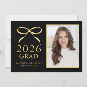 Anuncio Elegante Dorado Negro  2026 Foto Graduación 