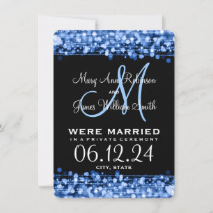 Anuncio Elegante Elopement Marriage esparce azul