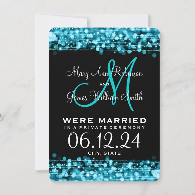 Anuncio Elegante Elopement Marriage esparce turquesa (Anverso)