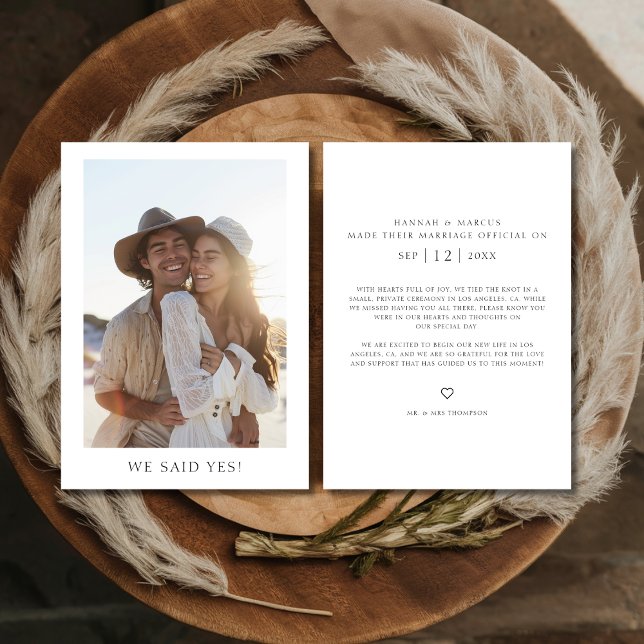 Anuncio Elegante Elopement Rústico Dijimos Sí Foto Boda (Subido por el creador)
