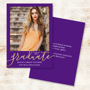 Anuncio Elegante escritura moderna de graduación de fotos 