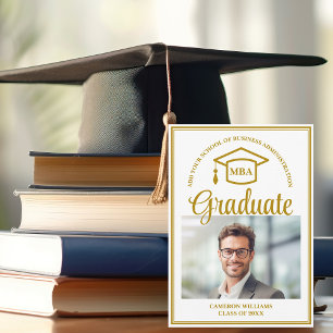 Anuncio Elegante Escuela de Negocios de Oro Graduada Foto