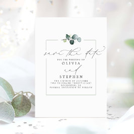 Anuncio Elegante Eucalyptus Green Save The Date
