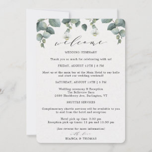 Anuncio Elegante Eucalyptus Wedding Day Itinerario
