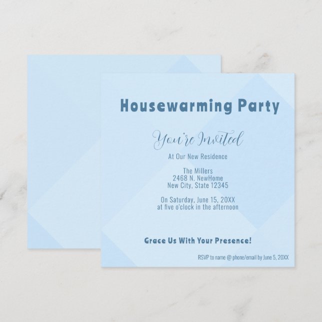 Anuncio Elegante Fiesta de Moda a cuadros de casas invitad (Anverso / Reverso)