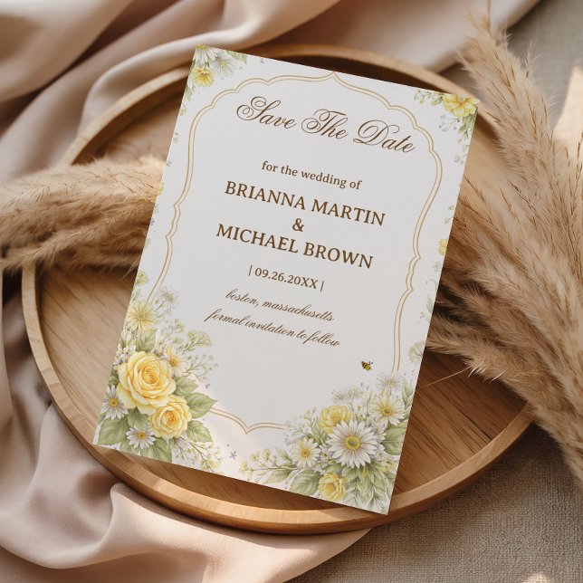 Anuncio Elegante Floral Amarillo de Boda (Subido por el creador)
