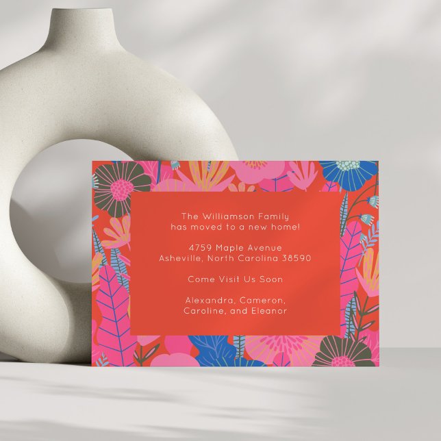 Anuncio Elegante Floral roja que mudamos de nuevo hogar (Subido por el creador)