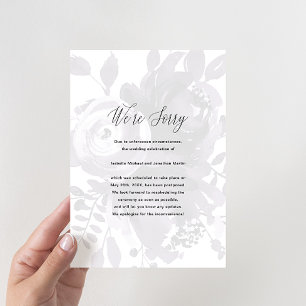 Anuncio Elegante foto de aplazamiento de boda floral