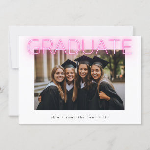 Anuncio elegante foto de graduado de neón de moda ultra ro