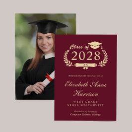 Anuncio Elegante foto de la graduación del Colegio de Oro