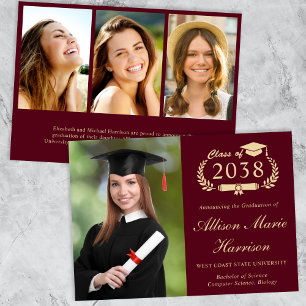 Anuncio Elegante foto de la graduación del Colegio de Oro