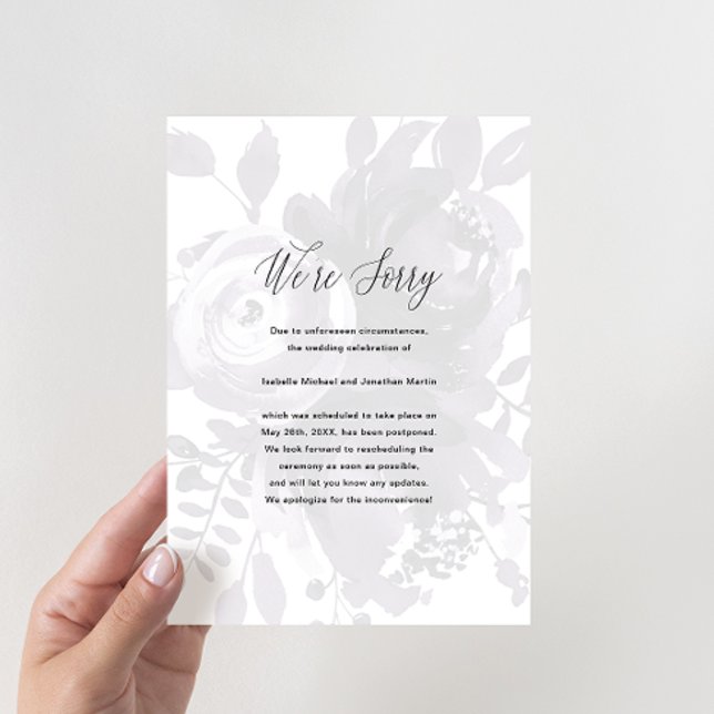 Anuncio Elegante foto de postergación de boda floral (Subido por el creador)