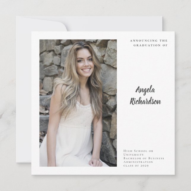 Anuncio Elegante Foto Graduación Personalizada (Anverso)