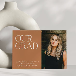 Anuncio Elegante Foto Moderna de Terracota Simple Graduaci